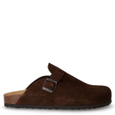 Ciabatta in pelle scamosciata caffè - Ciabatte Casa Uomo | Boscaini Scarpe
