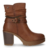 Tronchetto in ecopelle con zip cammello - Tronchetti Donna | Boscaini Scarpe