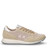 Ally Glitter sneaker in tessuto e pelle ragazza beige | Boscaini Scarpe