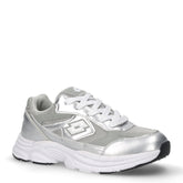 Boston sneaker in tessuto ed ecopelle argento | Boscaini Scarpe