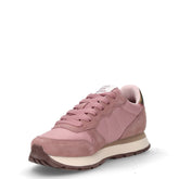Ally Solid sneaker in tessuto e pelle malva | Boscaini Scarpe