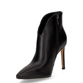 Tronchetto a punta in ecopelle con zip nero | Boscaini Scarpe