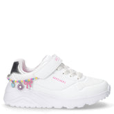 Uno Lite Charming Style sneaker in ecopelle bambina bianco argento | Boscaini Scarpe
