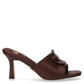 Ciabatta in ecopelle con tacco caffè | Boscaini Scarpe