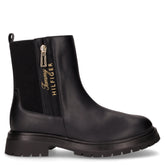 Stivaletto in ecopelle con elastico laterale e zip bambina nero | Boscaini Scarpe