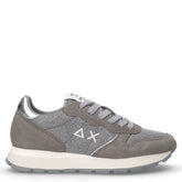 Ally Glitter Textile sneaker in tessuto e pelle grigio medio | Boscaini Scarpe