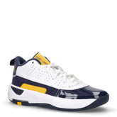 Jordan Max Aura scarpa da basket in pelle bianco blu giallo | Boscaini Scarpe