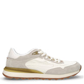 Jara sneaker in tessuto e pelle off white | Boscaini Scarpe