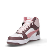 Rebound slam mid jr sneaker alta in ecopelle ragazza rosa e marrone | Boscaini Scarpe