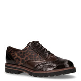 Stringata in ecopelle stile inglese mocca leopardo - Stringate Donna | Boscaini Scarpe