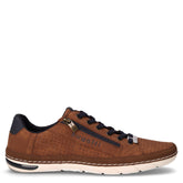 Sneaker in ecopelle con zip cognac | Boscaini Scarpe