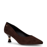 Décolleté in tessuto marrone scuro | Boscaini Scarpe