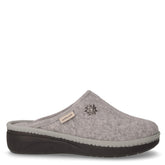 Alme ciabatta in tessuto con stella alpina cenere | Boscaini Scarpe