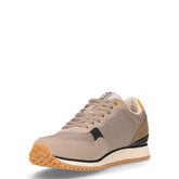 Sneaker in ecopelle e tessuto marrone tabacco | Boscaini Scarpe