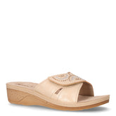 Ciabatta in ecopelle con strappo sabbia | Boscaini Scarpe