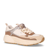 Groove Mesh sneaker in tessuto e pelle bianco marrone leopardato - JEEP | Boscaini Scarpe