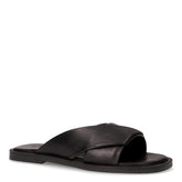 Ciabatta in pelle con fasce incrociate nero - Summer Days Donna | Boscaini Scarpe