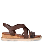 Sandalo in ecopelle con zeppa mocca | Boscaini Scarpe