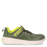 Foot-Run sneaker in tessuto ed ecopelle bambino verde militare lime | Boscaini Scarpe