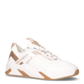Sneaker in ecopelle e tessuto bianco marrone - Sneakers Donna | Boscaini Scarpe