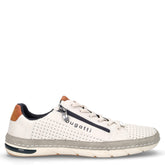 Sneaker in ecopelle traforata con zip laterale bianco | Boscaini Scarpe