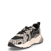 Sarah sneaker in pelle e tessuto nero marrone | Boscaini Scarpe