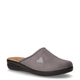 Ciabatta in tessuto con cuore strass grigio | Boscaini Scarpe