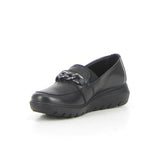 Mocassino con catena e zeppa nero | Boscaini Scarpe