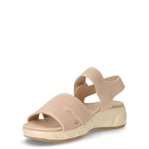 Sandalo in tessuto con strappo beige | Boscaini Scarpe