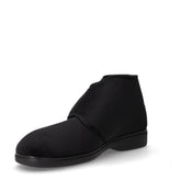 Pantofola a stivaletto in tessuto con strappo nero | Boscaini Scarpe