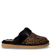 Ciabatta in tessuto nero leopardato | Boscaini Scarpe