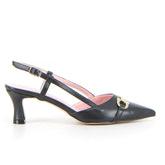 Slingback con staffa nero | Boscaini Scarpe