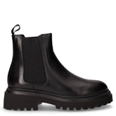 Stivaletto in pelle e tessuto nero | Boscaini Scarpe