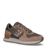 Sneaker in ecopelle e tessuto marrone grigio - Scarpe Uomo | Boscaini Scarpe