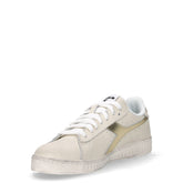 Game Low Waxed Metal sneaker in pelle bianco oro | Boscaini Scarpe