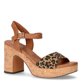 Sandalo in ecopelle con tacco leo cognac - Sandali Con Tacco Donna | Boscaini Scarpe