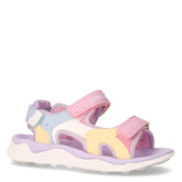 Wiggly sandalo in ecopelle e tessuto bambina rosa giallo | Boscaini Scarpe