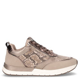 Sneaker con zip laterale in ecopelle tortora - Sneakers Donna | Boscaini Scarpe