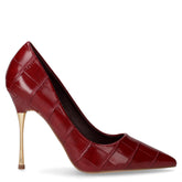 Décolleté a punta in ecopelle cocco bordeaux | Boscaini Scarpe