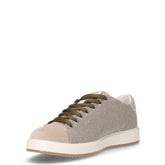 Sneaker in tessuto e pelle peltro | Boscaini Scarpe