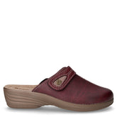 Ciabatta in ecopelle con zeppa bordeaux | Boscaini Scarpe