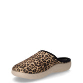 Ciabatta in tessuto con stampa leopardata naturale | Boscaini Scarpe