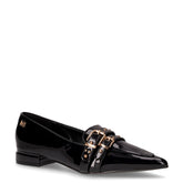Ballerina in ecopelle vernice con fibbie nero | Boscaini Scarpe