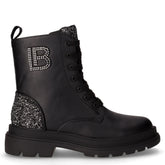 Anfibio in ecopelle con dettaglio glitter bambina nero | Boscaini Scarpe