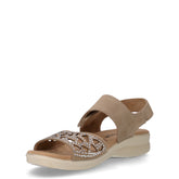 Sandalo in pelle con strass tortora | Boscaini Scarpe