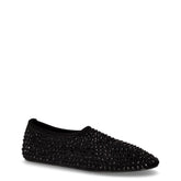 Ballerina in tessuto con strass nero | Boscaini Scarpe