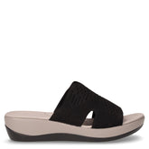 Ciabatta in tessuto con zeppa nero | Boscaini Scarpe