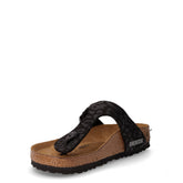 GIzeh ciabatta infradito in pelle nero leopardato | Boscaini Scarpe