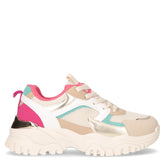 Sneaker in ecopelle e tessuto beige bianco - LAURA BIAGIOTTI | Boscaini Scarpe