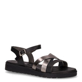 Sandalo in pelle acciaio nero | Boscaini Scarpe